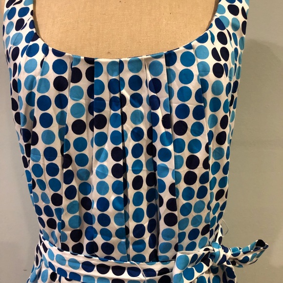 Calvin Klein Blue and White Polka Dot Sleeveless Dress - Picture 2 of 7